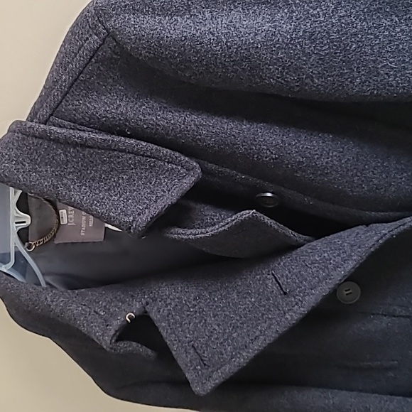 J. Crew Women's Stadium Cloth Double-Breasted Wool Blend Jacket Peacoat Charcoal - Picture 6 of 17